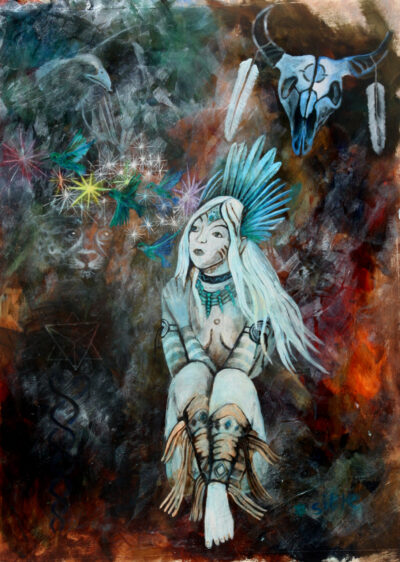 Buffalo Woman. Quality Art Print. (A4 Print on quality Paper)