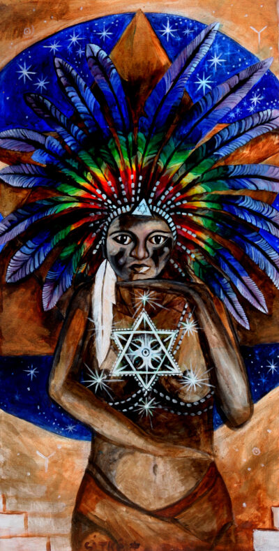Rainbow Priestess. Quality Art Print. (A4 Print on quality Paper)