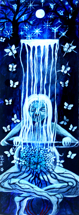 Ancestors, Weaving the waters of life. Quality Art Print. (A4 Print on quality Paper)
